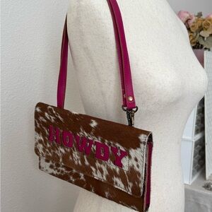 Brown and Pink Cowgirl Shoulder Bag